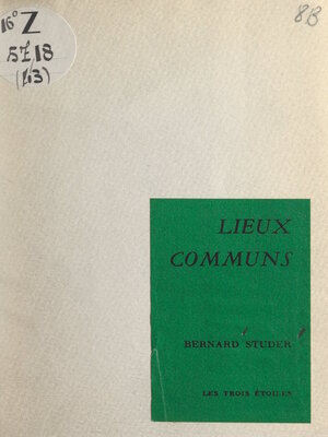 cover image of Lieux communs